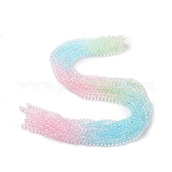 Transparent Glass Beads Strands, Faceted(32 Facets), Round, Light Blue, 5.5~6mm, Hole: 1.2~1.4mm, about 85~93pcs/strand, 19.69 inch(50cm)