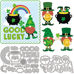 GLOBLELAND 2Pcs St. Patrick's Day Cutting Dies Metal Gnomes Clover Die Cuts Embossing Stencils Template for Paper Card Making Decoration DIY Scrapbooking Album Craft Decor