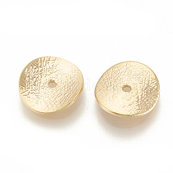 Perles séparateurs en laiton, plat rond, sans nickel, véritable 18k plaqué or, 11x11x1mm, Trou: 1mm