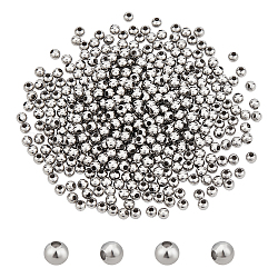 Unicraftale 304 Stainless Steel Beads, Hollow Round, Stainless Steel Color, 5x4.5mm, Hole: 1.8mm, about 200pcs/bag, 2bags/box