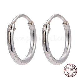 Серебряные обруча серьги, кольцо, серебряные, 10x1.2 мм, штифты : 0.7 мм