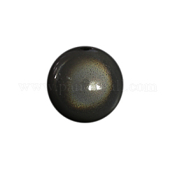 Spray Painted Acrylic Beads, Miracle Beads, Bead in Bead, Round, Black, 14mm, Hole: 2mm, about 330pcs/500g