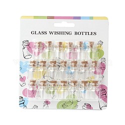 Vaso di vetro trasparente che desidera le fiale delle bottiglie con tappo di sughero, contenitori di perline, chiaro, 22x15mm, collo di bottiglia: 7mm di diametro, capacità: 5 ml (0.16 fl. oz)