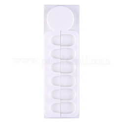 Съемная пластиковая цветная табличка, с магнитом, 6 отсеков, цветная палитра для ногтей, кремово-белые, 12x3.8 см