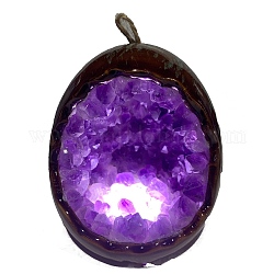 Lámpara colgante huevo de dragón amatista, adorno curativo de cristal, Decoraciones para el hogar, 90x105mm