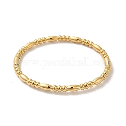 Placcatura ionica (ip) 304 braccialetto ovale in acciaio inossidabile, vero placcato oro 14k, diametro interno: 2x2-3/8 pollice (5.15x5.9 cm)