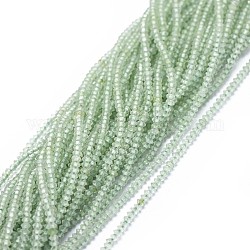 Chapelets de perles en préhnite naturelle, facette, rondelle, 1.5~1.8x1mm, Trou: 0.5mm, Environ 274 pcs/chapelet, 15.3 pouce (39 cm)