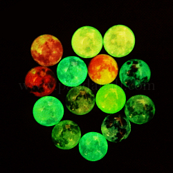 Leuchtende Cabochons aus Glas, Leuchten im Dunkeln, Flachrund, Himmel Muster, 20 mm