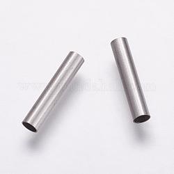 304 perline tubo in acciaio inox, colore acciaio inossidabile, 15x3mm, Foro: 2.5 mm