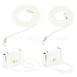 Wadorn 2 pz 2 stile abs plastica imitazione perla maniglie del sacchetto in rilievo, con fermagli girevoli in lega di zinco, per la sostituzione del cinturino della borsa, colore misto, 100~120cm, 1pcs / style