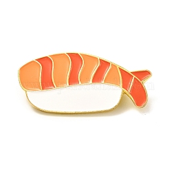 Pin de esmalte de sushi, Broche de esmalte de aleación de alimentos de dibujos animados para ropa de mochila, dorado, coral, 16x34x8mm