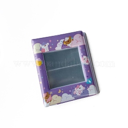 3-дюймовый мини-альбом из ПВХ с 64 карманами, прямоугольник с рисунком собаки, средне фиолетовый, 14x11x2 см