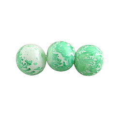 Baking Painted Round Glass Bead Strands, Pale Green, 10mm, Hole: 1.3~1.6mm, about 80pcs/strand, 31.4 inch