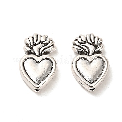 Perline in lega stile tibetano,  cadmio& piombo libero, cuore, argento antico, 15x10x3.5mm, Foro: 1.2 mm, circa 537pcs/1000g