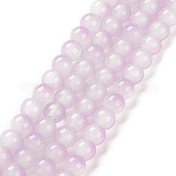 Chapelets de perles en verre peint, imitation opalite, ronde, cyan, 6mm, Trou: 1.2mm, Environ 134 pcs/chapelet, 30~30.01'' (76.2~76.4 cm)