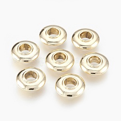 Perline in lega, placcato di lunga durata, perline con foro grande, cadmio & nichel &piombo libero, ciambella, oro chiaro, 14x5mm, Foro: 5 mm
