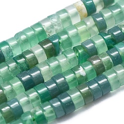 Chapelets de perles en agate d'onyx vert naturel, teinte, Plat rond / disque, verte, 4x2mm, Trou: 0.7mm, Environ 160 pcs/chapelet, 15.35 pouce (39 cm)