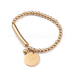304 Stainless Steel Stretch Charm Bracelets, Golden, 2-3/8 inch(5.9cm)