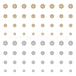 Chgcraft 64 pièces 8styles de perles d'espacement de fleur 304 perles de forme en acier inoxydable pour la fabrication de bijoux de bracelet de collier, couleur mixte