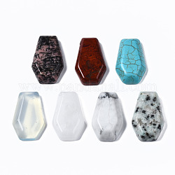 Cabuchones de piedras preciosas naturales y sintéticas, hexágono, 30x19x6~8mm