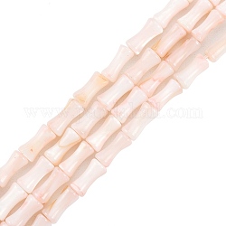 Naturali di acqua dolce perline shell fili, tinto, forma di bastoncino di bambù, rosa nebbiosa, 8x4.5mm, Foro: 0.8 mm, circa 46pcs/filo, 14.49 pollice (36.8 cm)