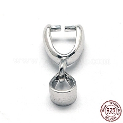 925 серебряный ледоруб с родиевым покрытием и дужки для зажима, платина, 13x3 мм, отверстие : 3.x3.5 мм, штифты : 0.6 мм