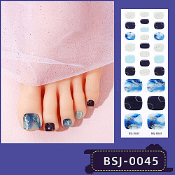 Pegatinas para uñas de los pies de cobertura completa, pegatinas de polvo de brillo, autoadhesivo, para decoraciones de puntas de uñas de los pies, púrpura, 17.5x7.3x0.9 cm, 20pcs / hoja