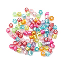 Perles en plastique, Argenté, baril, couleur mixte, 8x6mm, Trou: 3.7mm, environ 1700 pcs/500 g