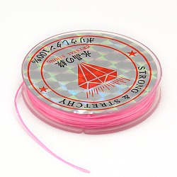Filo di cristallo elastico piatto, Fili di filo di corda, perla rosa, 0.8mm, circa 10.93 iarde (10 m)/rotolo