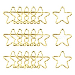 Латунные соединительные колечки, звезда, золотые, 20.5x21.5x1 мм