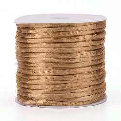 Нейлоновый шнур, атласный шнур, для изготовления украшений из бисера, китайское вязание, Перу, 2 мм, около 10.93 ярда (10 м) / рулон