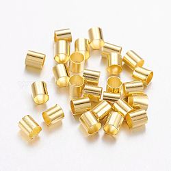 Perline ondulato in Ottone, tubo, cadmio & nichel &piombo libero, oro, 3x3mm, Foro: 2.5 mm, circa 450pcs/10g