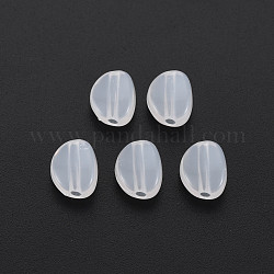 Perles en acrylique transparente, ovale, fumée blanche, 9.5x7.5x5mm, Trou: 1.6mm, environ 2200 pcs/500 g