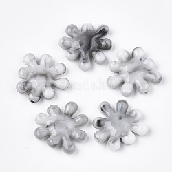 Perles acryliques, style de pierres fines imitation, fleur, gris clair, 23.5x23x5mm, Trou: 1.6mm, environ 340 pcs/500 g