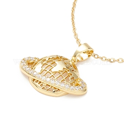 Ожерелье с кулоном в виде планеты из прозрачного кубического циркония, 304 украшение из нержавеющей стали для женщин, золотые, 17.72 дюйм (45 см)