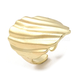 Offene Manschettenringe aus Messing, strukturierter Breitbandring für Damen, echtes 18k vergoldet, 3~23 mm, Innendurchmesser: 16.8 mm