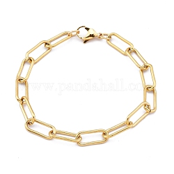 304 acero inoxidable cadenas de clips, pulseras de cadenas de cable alargadas dibujadas, con broches de langosta, dorado, 8-1/2 pulgada (21.5 cm)