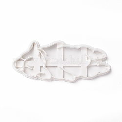 Tagliabiscotti in plastica pp, forme di corgi, bianco, 135x55x10.5mm