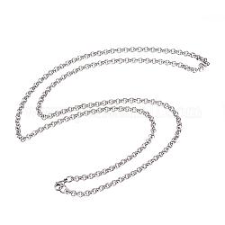 304 ожерелья нержавеющей стали, с омаром застежками, кабель ожерелья цепи, цвет нержавеющей стали, 29.6 дюйм (75.2 см), 4 мм