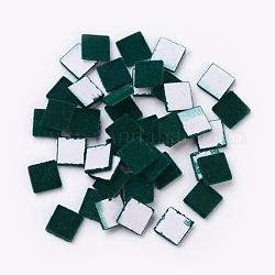 Cabochon acrilici floccati, sqaure, verde scuro, 10x10x2mm