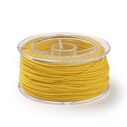 Хлопковый шнур макраме, плетеная веревка, с пластиковой катушкой, для настенного крепления, ремесла, Подарочная упаковка, золотые, 1.2 мм, около 26.25 ярда (24 м) / рулон