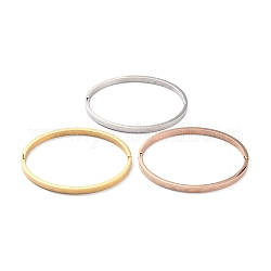 3 pièces 3 couleurs placage ionique (ip) 304 chiffres romains en acier inoxydable bracelet, bracelet empilable pour femme, couleur mixte, diamètre intérieur: 2x2-3/8 pouce (5.1x6 cm), 1 pc / couleur