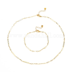Ensemble de bijoux en zircone cubique transparente pour fille femme, collier chaîne à maillons en laiton et bracelet avec petite étoile, or, 16-7/8 pouce (43 cm), 7.28 pouce (185 mm)