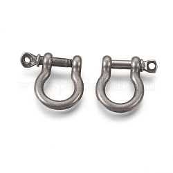 304 Edelstahlschraube D-Ring Anker Schäkelverschlüsse, Antik Silber Farbe, 25x25.5x7 mm, Bohrung: 2 mm, 12 mm Innen Durchmesser