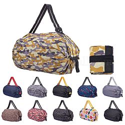 Tragbare Einkaufstasche aus Polyester, zusammenklappbare Einkaufstasche, hohe Kapazität, Weizen, 81~81.5x7.8~80x0.7~0.8 cm