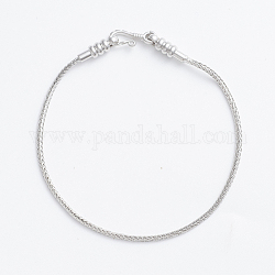Brass Wheat Chain Bracelet Making, with Screw Clasps, Long-Lasting Plated, Platinum, 6-7/8 inch(17.5cm), 1.5mm
