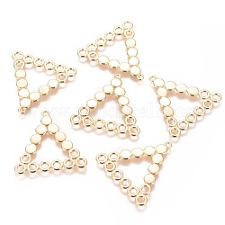 Brass Chandelier Components Links, Real 18K Gold Plated, Triangle, 29.5x30x1.2mm, Hole: 1.6mm