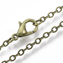 Herstellung von Messingkettenketten, mit Alu-Karabiner Schnallen, Antik Bronze, 23.6 Zoll ~ 24.37 Zoll (60 cm ~ 61.9 cm)