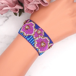 Дружба цветок ткацкий станок узор бисер браслеты для женщин, регулируемые нейлоновые шнур плетеный браслеты из бисера, темно-фиолетовый, 11 дюйм (28 см)