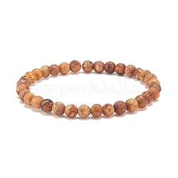 Bracciali tondi in agata naturale elasticizzata con perline, diametro interno: 2-1/4 pollice (5.8 cm), perline: 6 mm